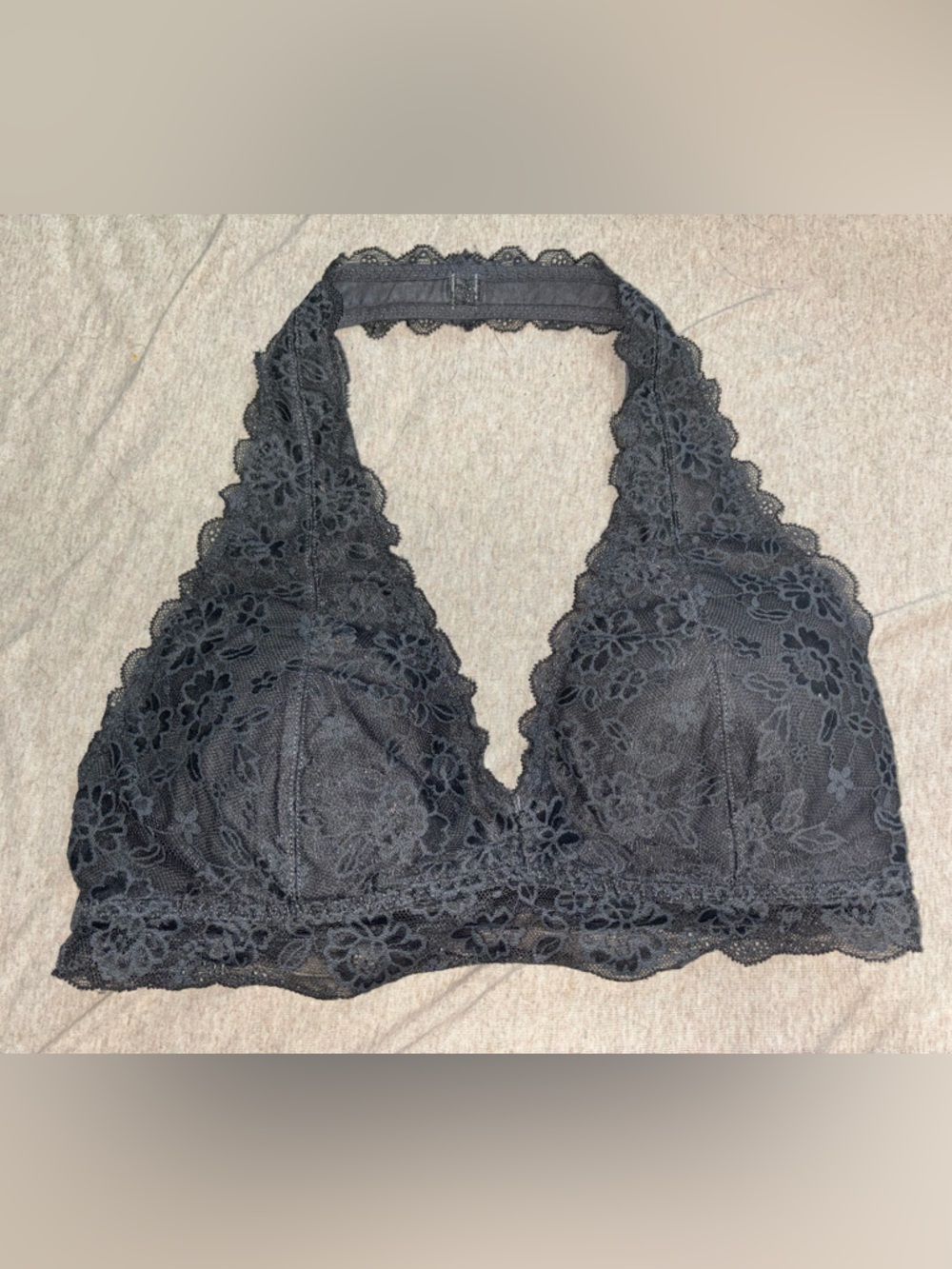 Hollister Grey Floral Lace Halter Bralette